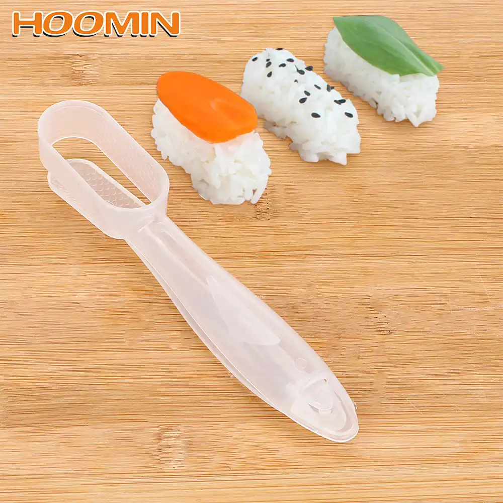 White Hemoton 2pcs Sushi Molds Set Rice Ball Mold Japan Sushi Maker DIY Tool Non-Stick Plastic Onigiri Mould for Home Shop Restaurant