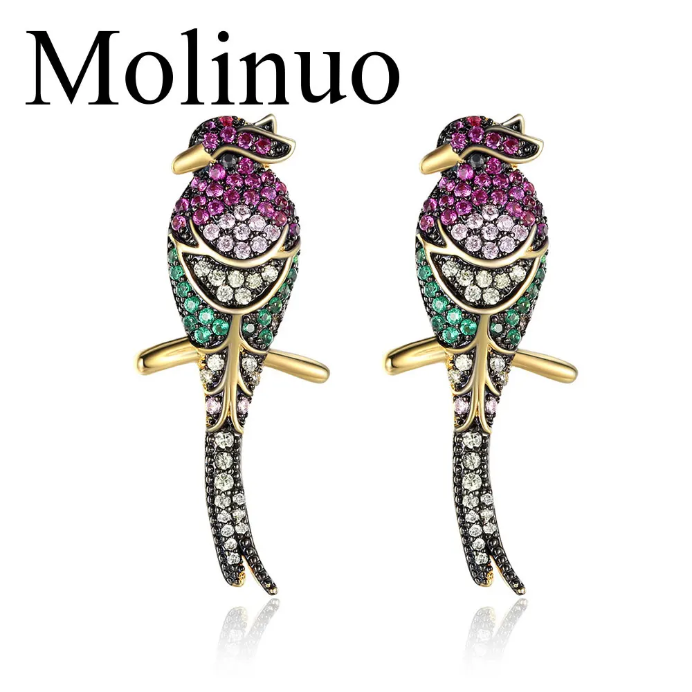 Molinuo изысканные семь цветов птица циркониевые серьги ААА инкрустированные