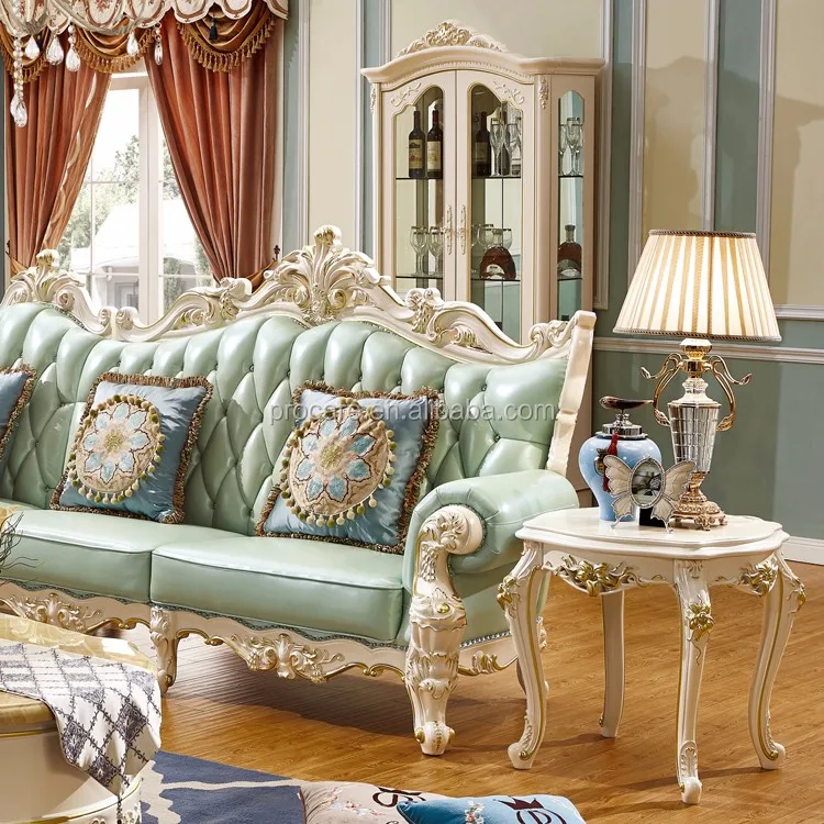 Королевская мебель французский стиль гостиной классические деревянные наборы диванов-932