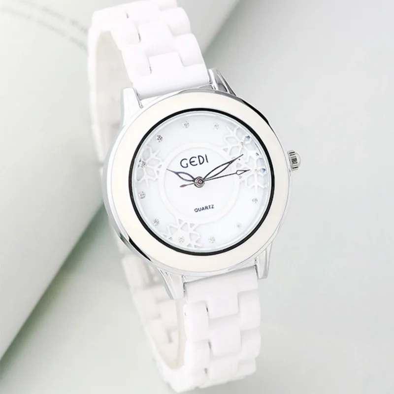 

GEDI Ladies Imitation Ceramic Bracelet Cheap women watch famous luxury brand 2017 fashion Women's Watches for Women Hot Sale