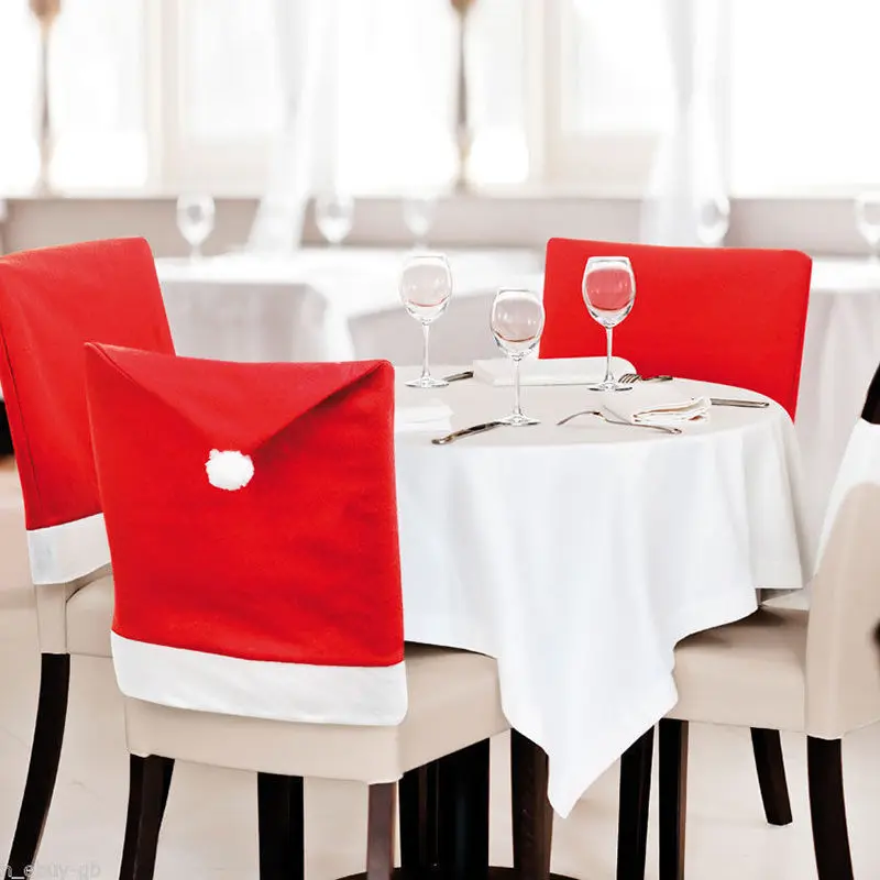 Olayer 4pcs/set Christmas Style Dining Room Chair Cover Christmas Santa Claus Hat Chair Covers New Year Kitchen Decorations Olayer 4pcs/set Christmas Style Dining Room Chair Cover Christmas Santa Claus Hat Chair Covers New Year Kitchen Decorations