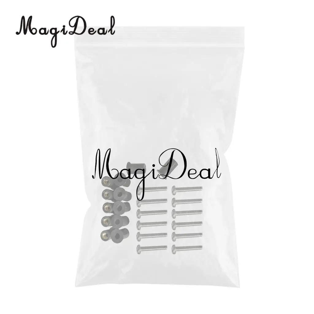 MagiDeal Durable 12Pc Marine M4/5/6 Rubber Well Nut Kit Stainless Steel Screw for Kayak Canoe Inflatable Fishing Boat Dinghy Acc