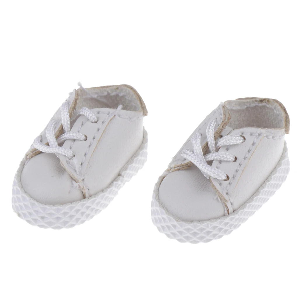 Fashion PU Shoes Flat Heel Lace Up Sneakers for OB11 1/12 BJD Ball Jointed Doll Clothes Outfit 11inch Doll DIY Accessories