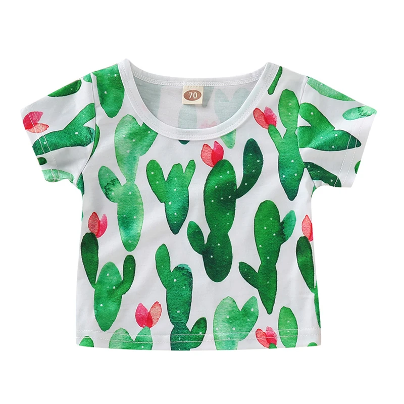 Spring Summer Girls Tops And Blouses Newborn Baby Kids Boy Girl Number Cartoon Short Sleeve T-shirt Tee Tops Clothes C14% (2)