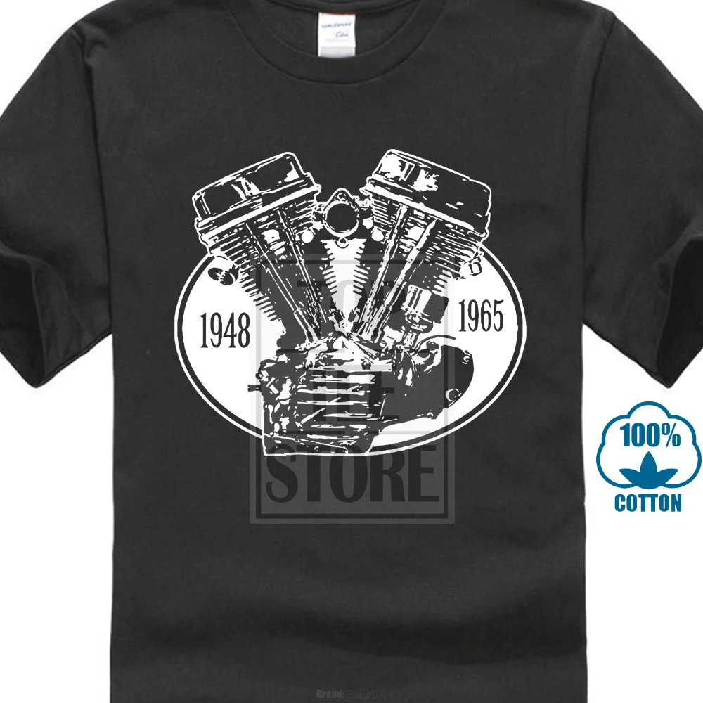 

Custom Biker Herren T Shirt Mit Panhead Chopper Motor Motorrad Shirt