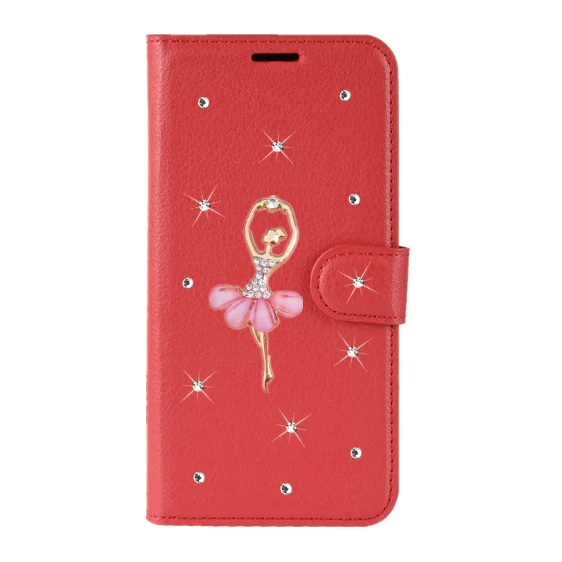Кожаный чехол книжка с бумажником и бриллиантами для Redmi note 7 6 pro телефона Xiaomi