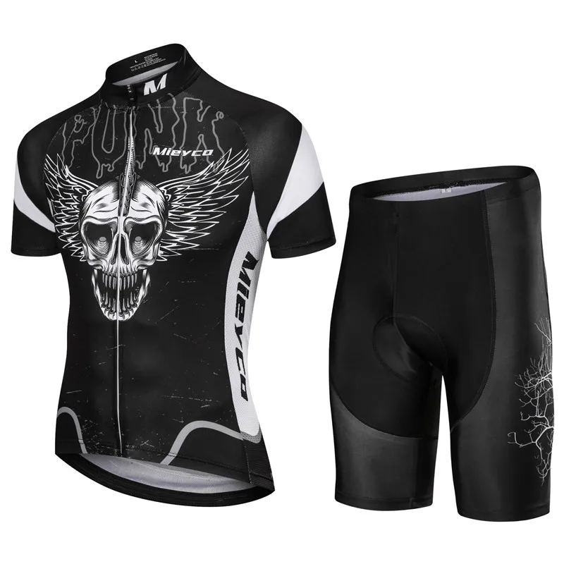 Мужская футболка с коротким рукавом для велоспорта, комплект с черепом, одежда для горного велосипеда, одежда для велоспорта, велосипедная куртка, спортивная одежда - Цвет: 2