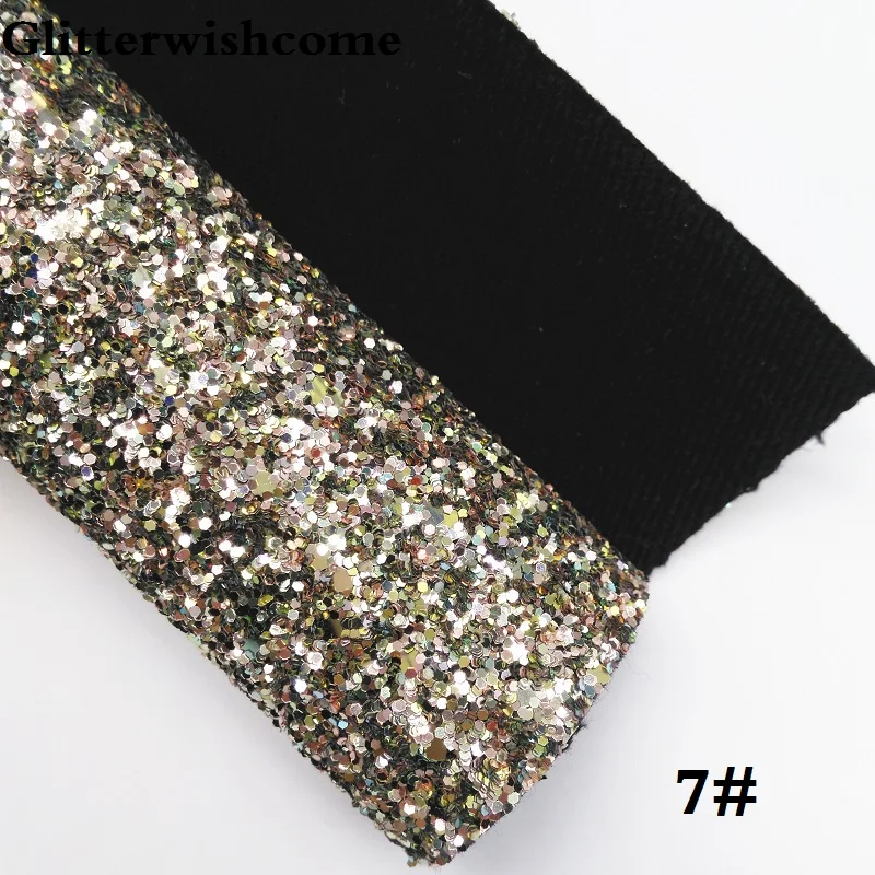 Glitterwishcome 21X29 см A4 размер винил для бантов, сверкающий толстый блеск кожа ткань винил для бантов, GM098A - Цвет: 7