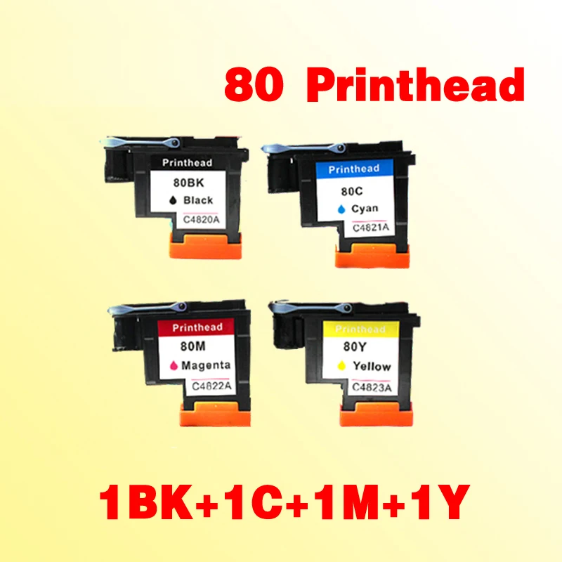 1 комплект (1BK + 1C 1M 1Y) C4820A C4821A C4822A C4823A совместим с HP80 печатающей головкой Designjet 1000 1050c