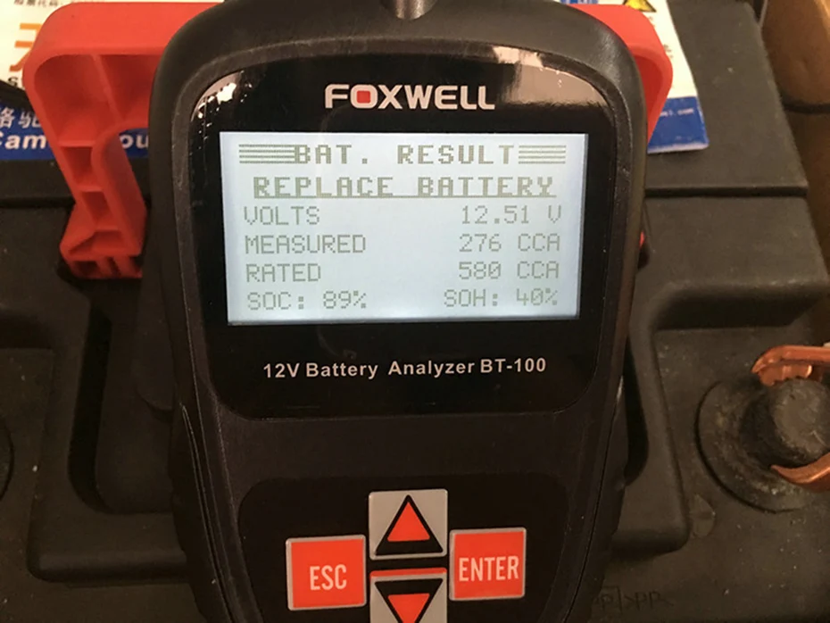 FOXWELL BT100 Pro 12 в цифровой автомобильный тестер батареи для свинцово-кислотных затопленных AGM гель 6 в 12 Вольт Автомобильный анализатор батареи 1100CCA