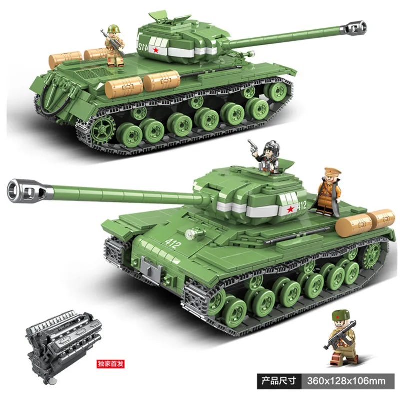 

2019 Military Army World War II WW2 SWAT Soldiers IS-2 Heavy Tank Vehicle Building Blocks Bricks Toys Gift Compatible With Lego