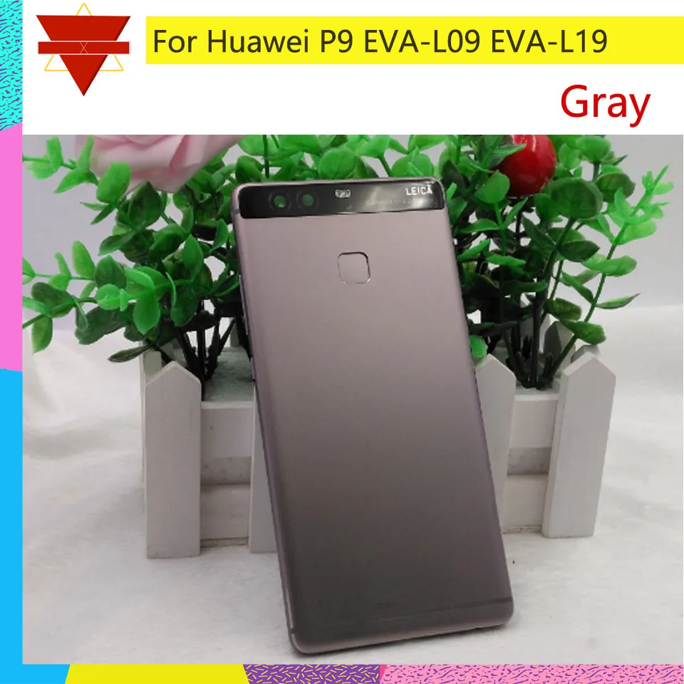 5," для huawei P9 EVA-L09 EVA-L19 Корпус Крышка батарейного отсека Корпус Корпуса+ боковые кнопки с датчиком отпечатков пальцев гибкий кабель - Цвет: Gray-No tool