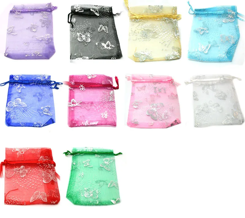 

wholesale100pcs 7x9cm 10color mix chinese Christmas Wedding gift bag Organza Bags Jewlery packing Gift Pouches