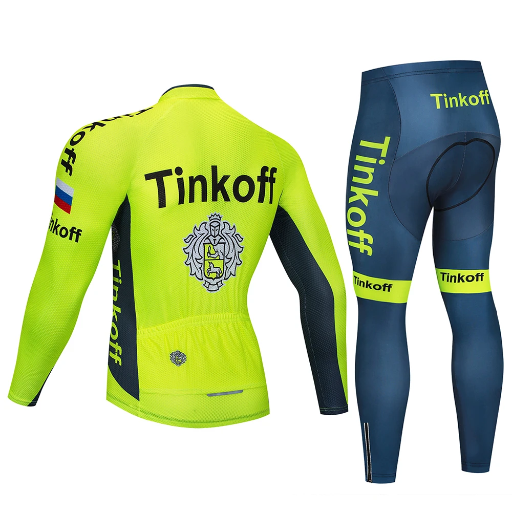 tinkoff Pro Team Велоспорт Джерси быстросохнущие с длинным рукавом Майки и велошорты наборы велосипедная одежда 7 видов цветов