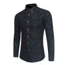 

New Men's Brand Spring Summer Fashion Camouflage Print Long Sleeve Slim Shirt High Quality Business Casual Dress Shirt