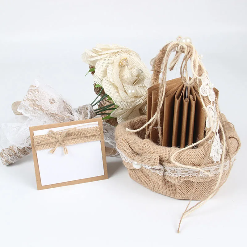

10pcs/set Paper jute Cards Seat card Vintage Table Number Name Card Place Party Rustic Wedding Cards Decor