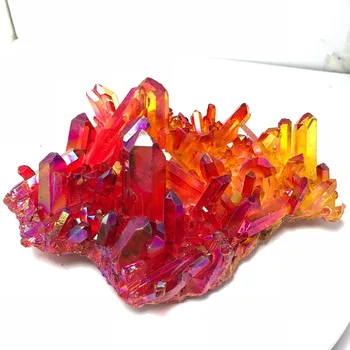 

Ultra rare beautiful colorful dual color quartz crystal, ti bi si cluster rainbow natural stone and mineral