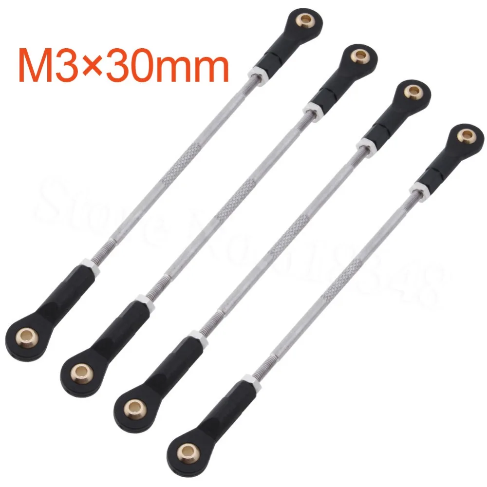 4pcs Push Rod CW CCW Turnbuckle Thread Link Arm with M3 x30mm Ball Joint font b
