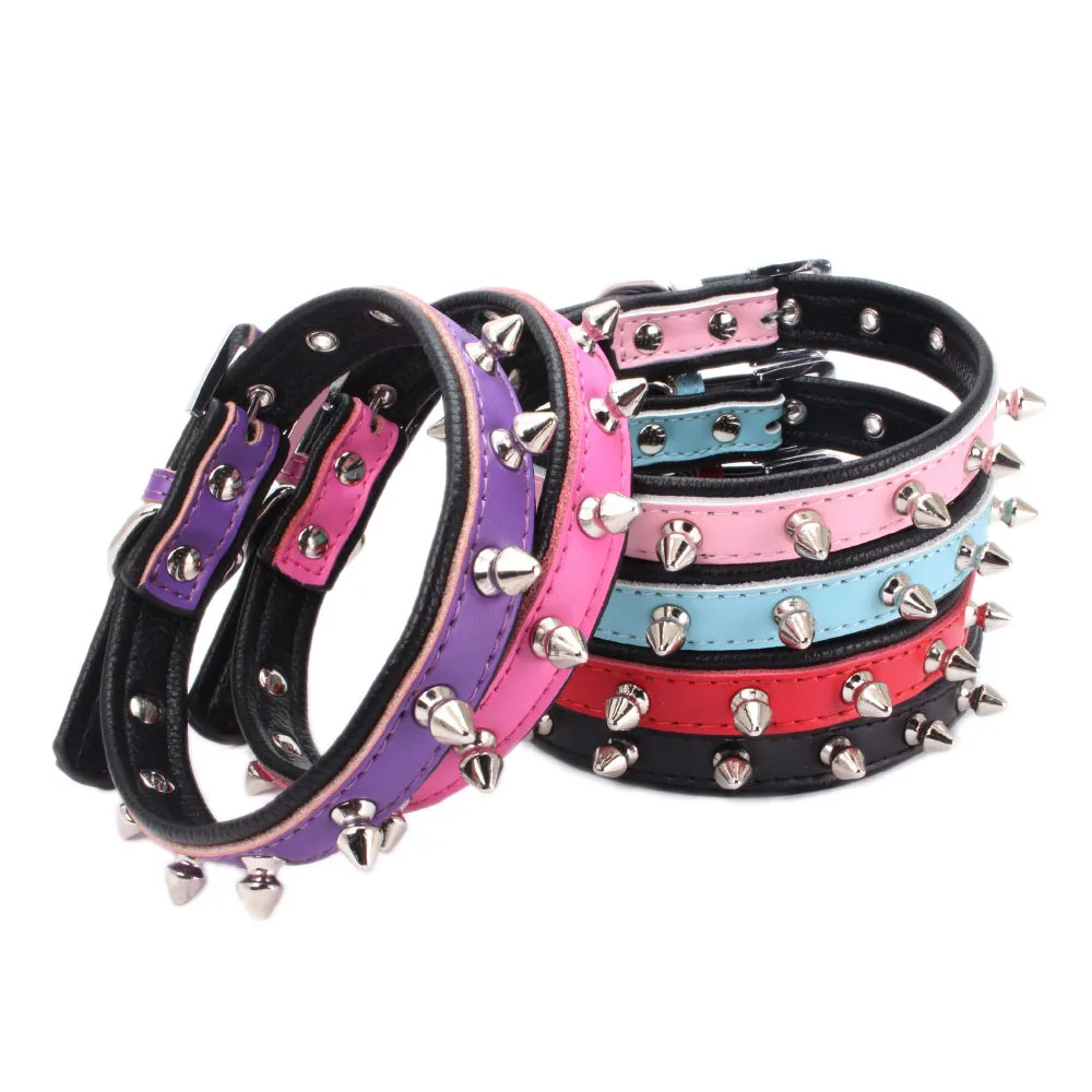Double Layer Genuine Leather Cat Collars Black Base Bicolor Rivets Collar XS-S for Cats Small Dogs Pet Products katten riem Double Layer Genuine Leather Cat Collars Black Base Bicolor Rivets Collar XS-S for Cats Small Dogs Pet Products katten riem