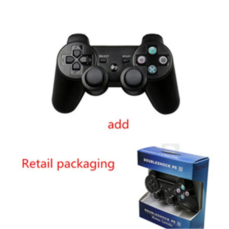 black with box Беспроводной Bluetooth контроллер для sony PS3 геймпад для Play Station 3 джойстик для sony Playstation 3 PC для Dualshock контроллер - Цвет: black with box
