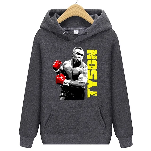 

Mens Hoodie Sweatshirt men/women hiking climbing Hooded Pullover youth boy Skateboard Sportwear Mike Tyson Poster Printed jersey