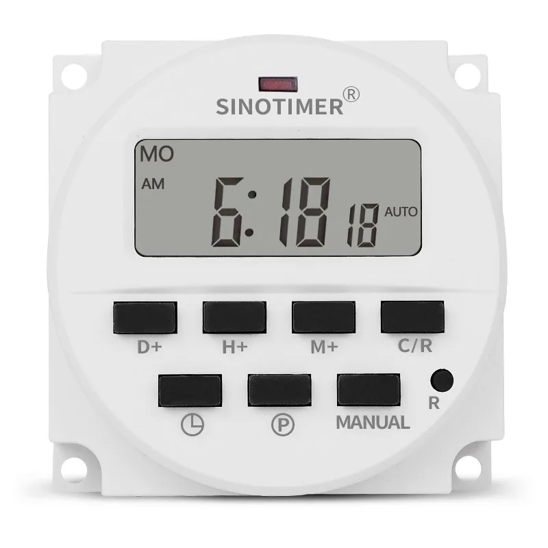 bianco SINOTIMER 220V TM612 timer a due canali 7 giorni 24 ore programmabile elettronico digitale LCD interruttore orario con due uscite a relè bianco SINOTIMER 220V TM612 timer a due canali 7 giorni 24 ore programmabile elettronico digitale LCD interruttore orario con due uscite a relè