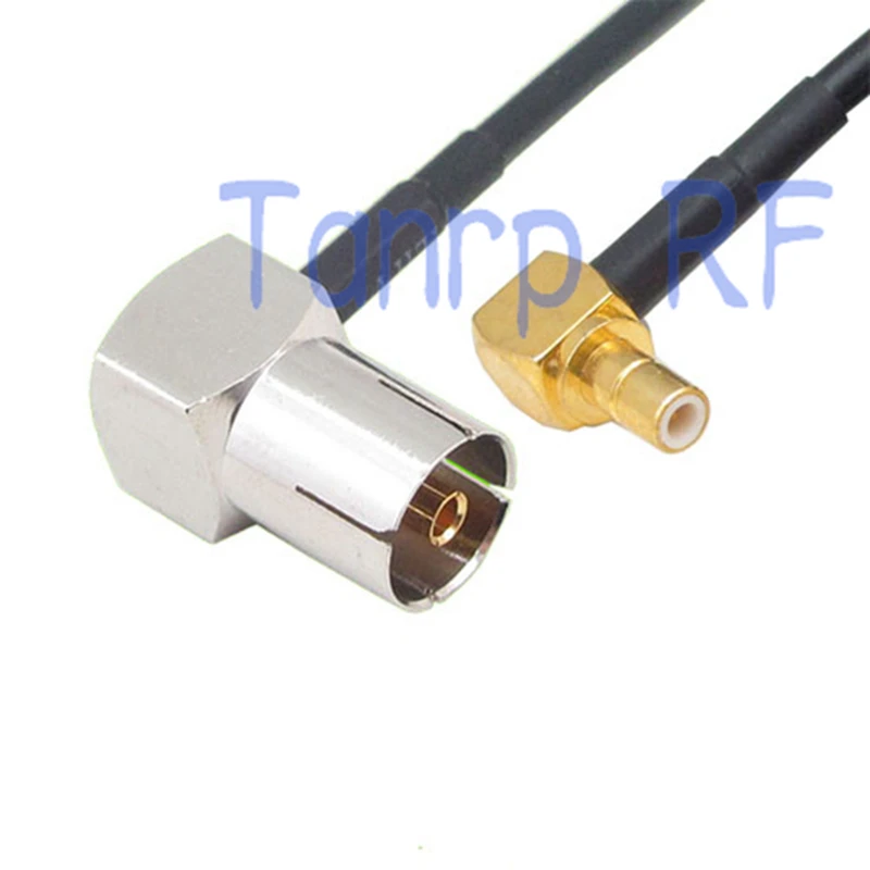 6in TV female jack to SMB male plug both right angle RF connector