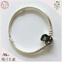 Top Quality14-22cm Serpiente Cadena de La Joyería de Plata de Ley 925 Pulsera de Plata Montaje Famosa Marca Europea Encantos