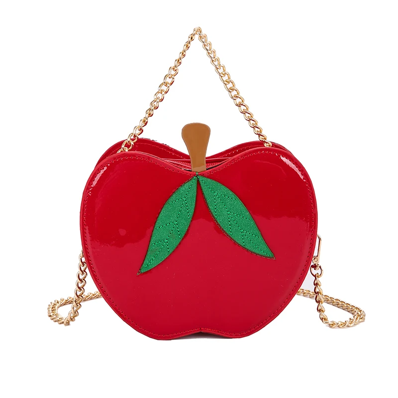 

2019 New Apple Shape Chains Mini Crossbody Bag For Girls and Women Cute Purse Handbags Women Bags Designer Fashion Shoulder Bag