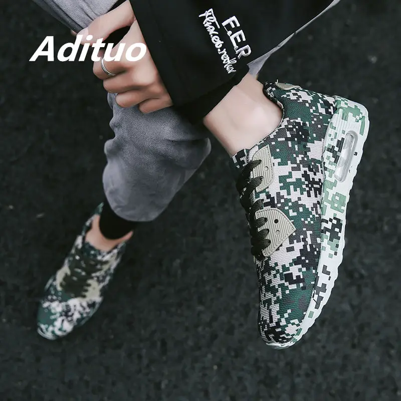 

Men Air Cushion Casual Shoes Men Trend Breathable Colorful Sneakers Luxury Light Lace Up Fashion Camouflage Men Shoes Plus Size