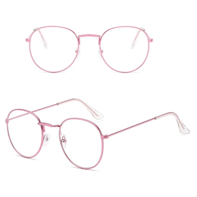 

Fashion Harajuku Retro Round Glasses Frame Man Women Metal Eyeglasses Optical Lens Plain Mirror Unisex Clear Lens