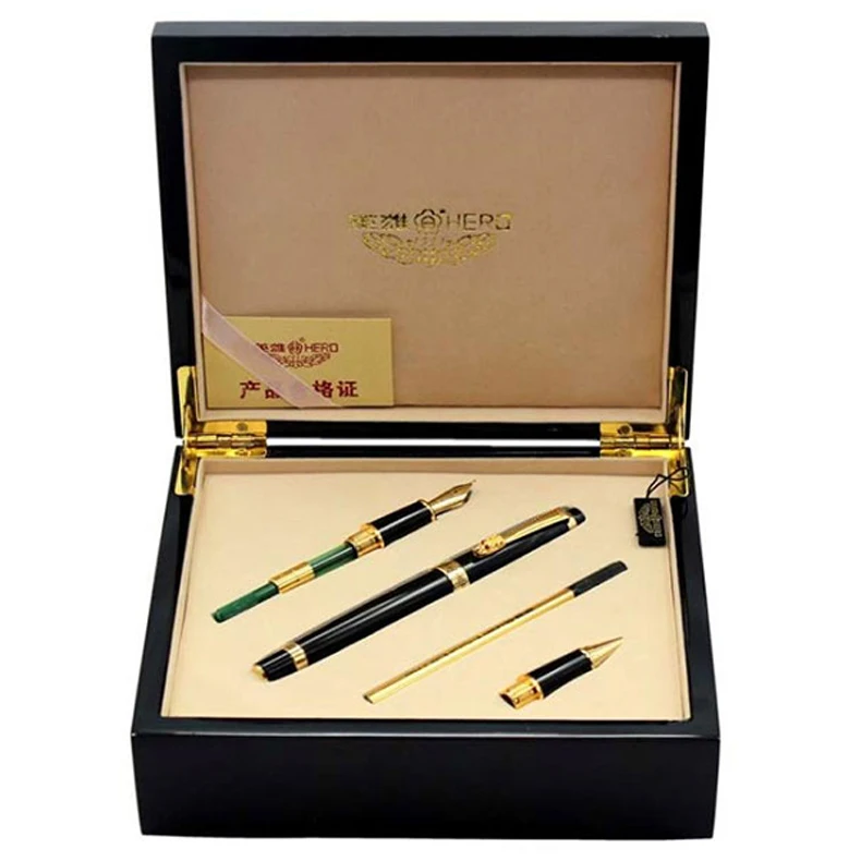 Fountain pen Calligraphy Nib + Broad Nib + Rollerball Tib 3/set in Original box HERO 1111 standard pen Free Shipping