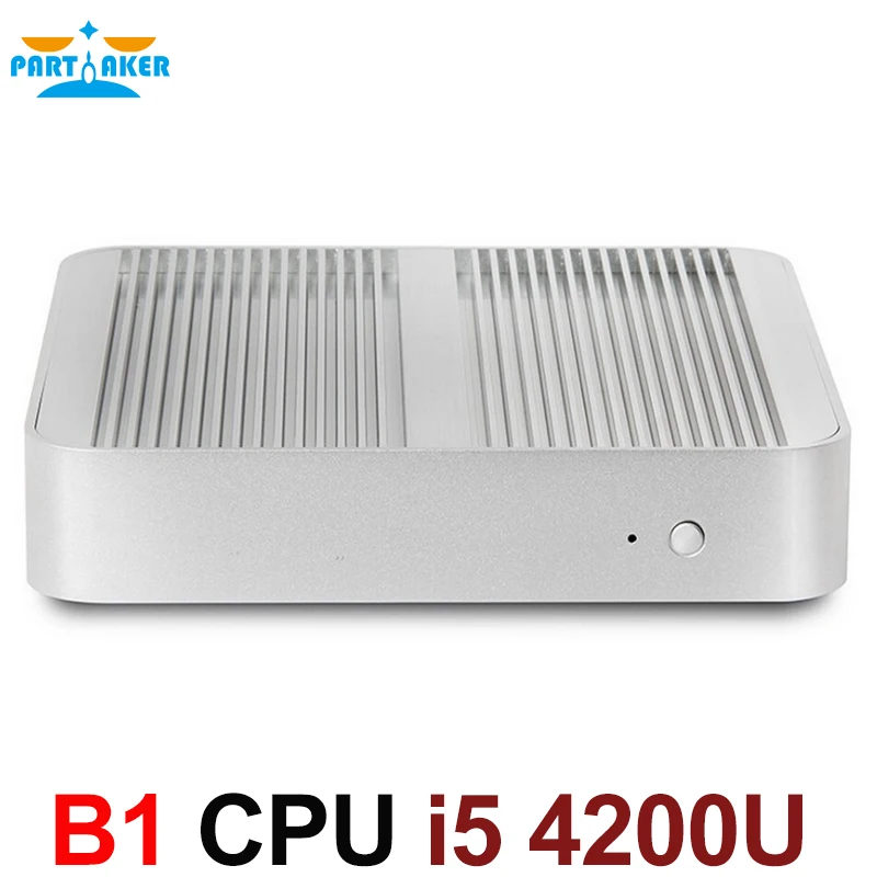 Fanless 4K HTPC TV Box Nuc Computer Barebone Mini PC I5 4200u with Intel Core i5 4200U Max 16G RAM 512G SSD 1TB HDD Windows 10