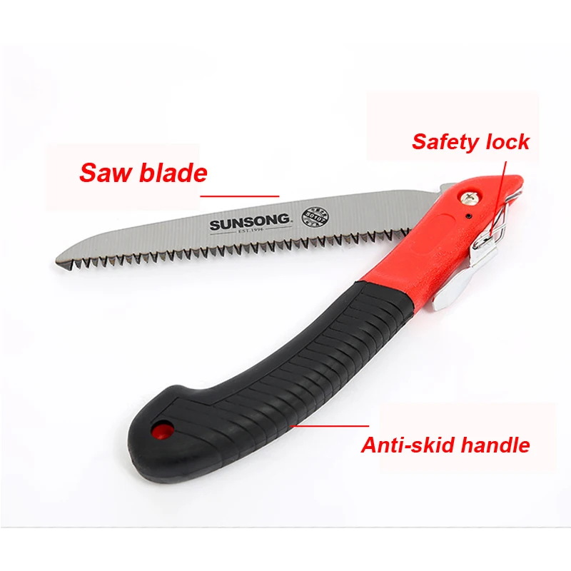 5 MPT Portable Trimming Saw Folding Fruit Tree Pruning Garden Hand saw  Wooding Trimming Saws  Rubber Handle Garden Hand Tools