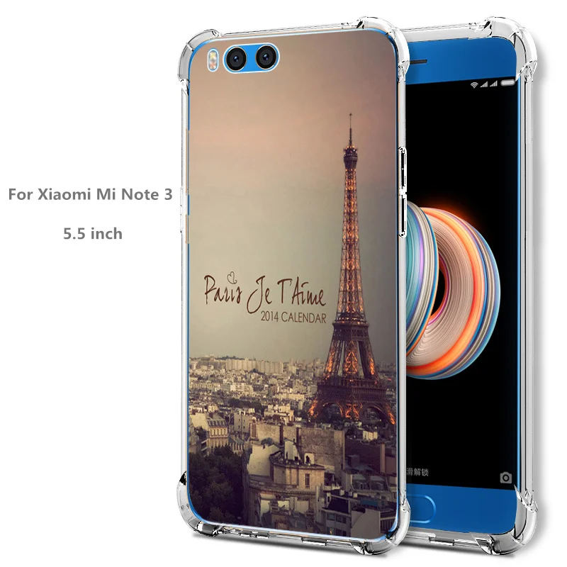 Для Xiaomi Mi Note 3, гелевый Чехол градиентной расцветки, задняя крышка, защитная оболочка, Защитная сумка для мобильного телефона, пневмоподушка, прозрачная