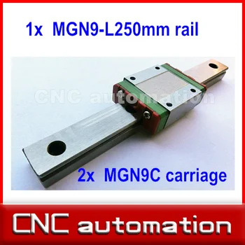 

1pc 9mm width linear guide rail 250mm MGN9 + 2pc MGN MGN9C Blocks carriage for CNC