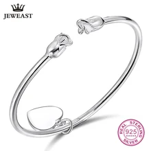 Розы Форма стерлингового серебра любовь Форма кулон Лидер продаж Для женщин открыл браслет Love подарки Мода дамы Ювелирные украшения