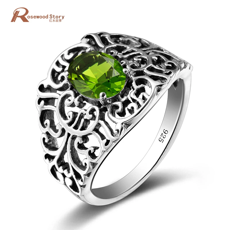 

New Arrival Exquisite Jewelry Ring for Women Victoria Antique 925 Sterling Silver Lady Anniversary Ring Olive Stone Silver Fish