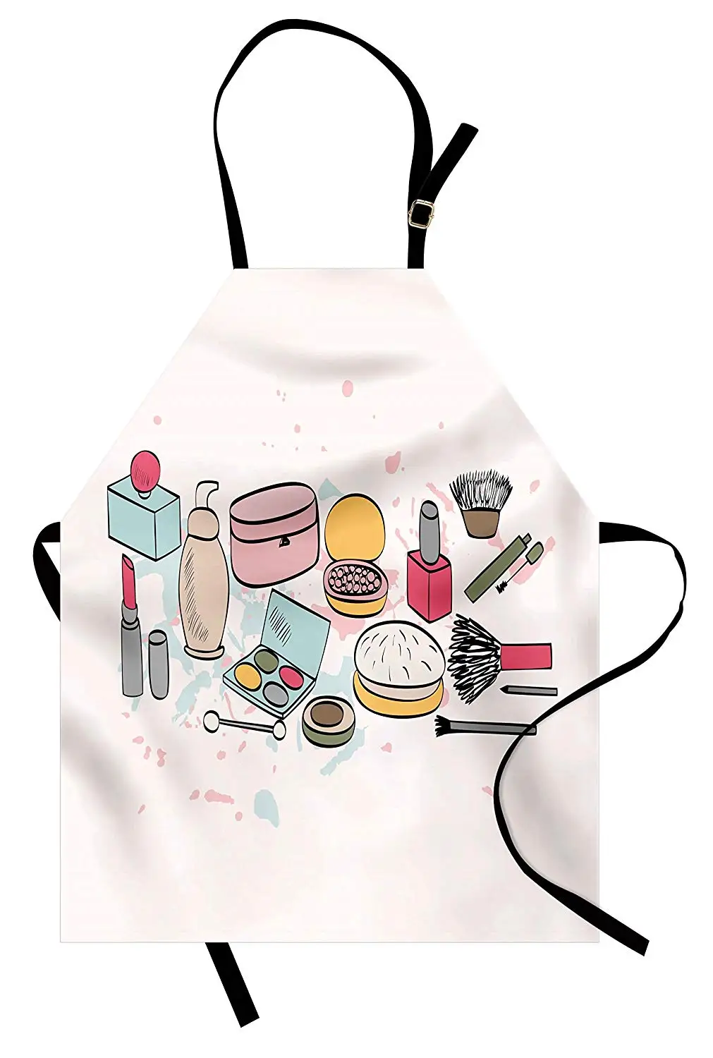 

Makeup Apron Cosmetics Fashion Lipstick Mascara Perfume Pattern Girly Feminine Sketch Design Kitchen Accessories Cooking Apron