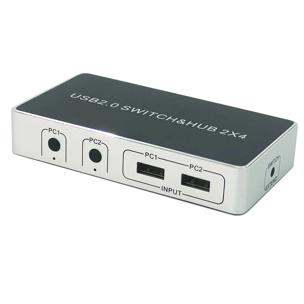 USB KVM переключатель коробка USB коммутатор 2 порта ПК обмен 4 устройства для клавиатуры мышь принтер монитор с 2 USB кабели в комплекте