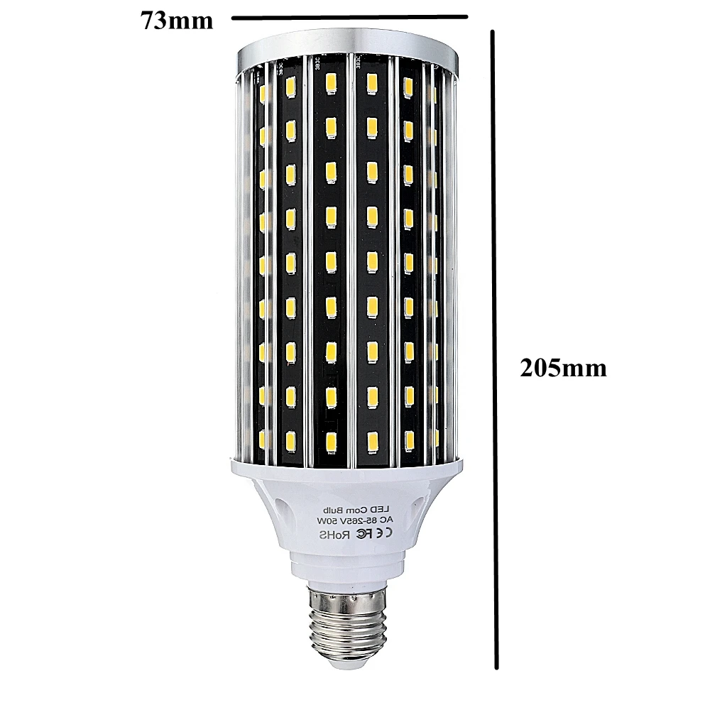 AC85-265V 50 Вт E27 Светодиодный светильник-кукуруза 5000лм чистый белый теплый белый 168 светодиодный светильник-кукуруза для домашнего декора