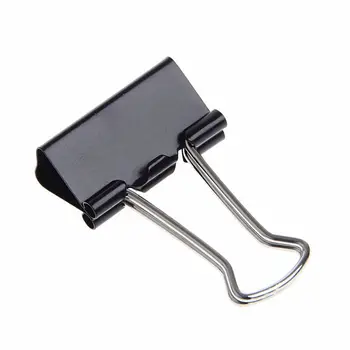 

48 pcs 25mm Black Metal Binder Clips File Paper Clip Document Office Supplies