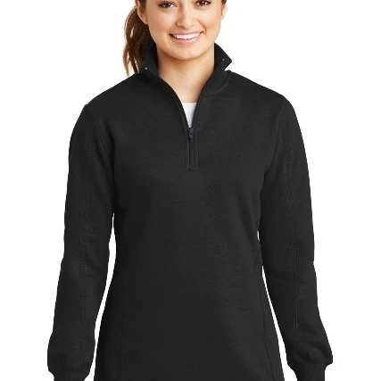 Sport-Tek LST253 Ladies 1 by 4 Zip Sweatshirt Black - Small (1)