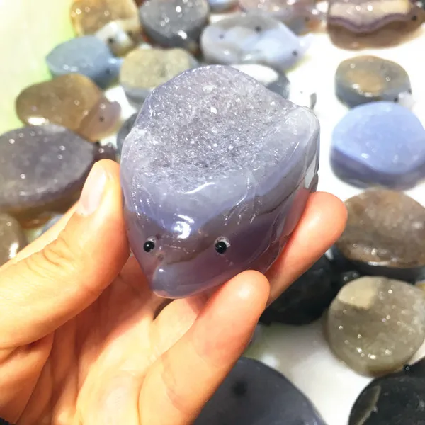 

Natural quartz crystal agate hedgehog
