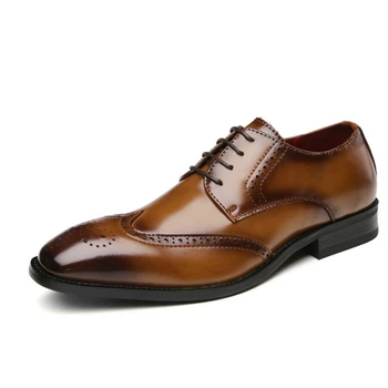 

new arrival mens luxury fashion business wedding formal dresses cow leather brogue shoes black brown gentleman shoe mans sneaker
