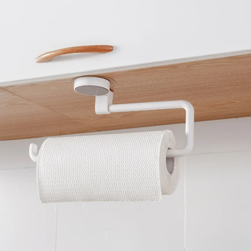Настенный кухонный держатель для хранения вакуумной присоски для бумажных полотенец клейкая Полка для полотенец для ванной комнаты