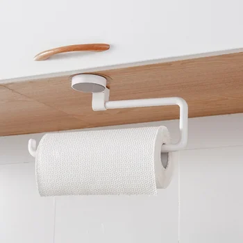 

Wall Mounted Kitchen Storage Holder Vacuum Sucker Paper Towel Rack Adhesive Bathroom Towel Shelf Wall Hanging Roll Paper Rack