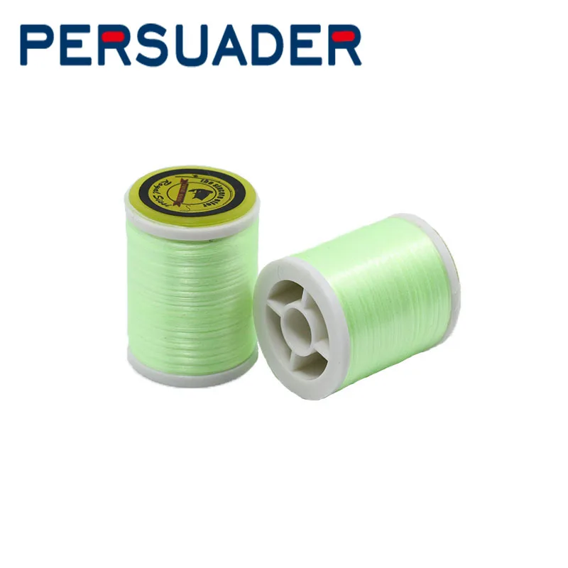 

PERSUADER fine 2spools luminous green yarn fly tying materials for nymph body wraping 300D high tensile glow polyester threads
