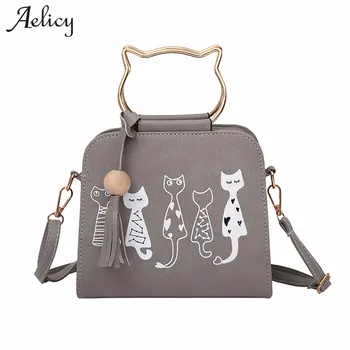 

Aelicy crossbody bag for women famous designers cute cat printing tassels messenger bags for ladies handbags single shoulder bag