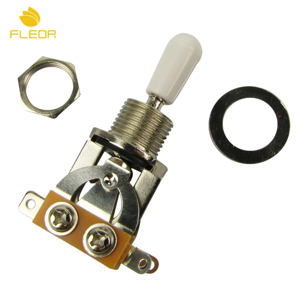 

FLEOR 3 Way Pickup Selector Toggle Switch Nickel-Plated with White Tip Switch for LP Style Guitar Parts & Accessories